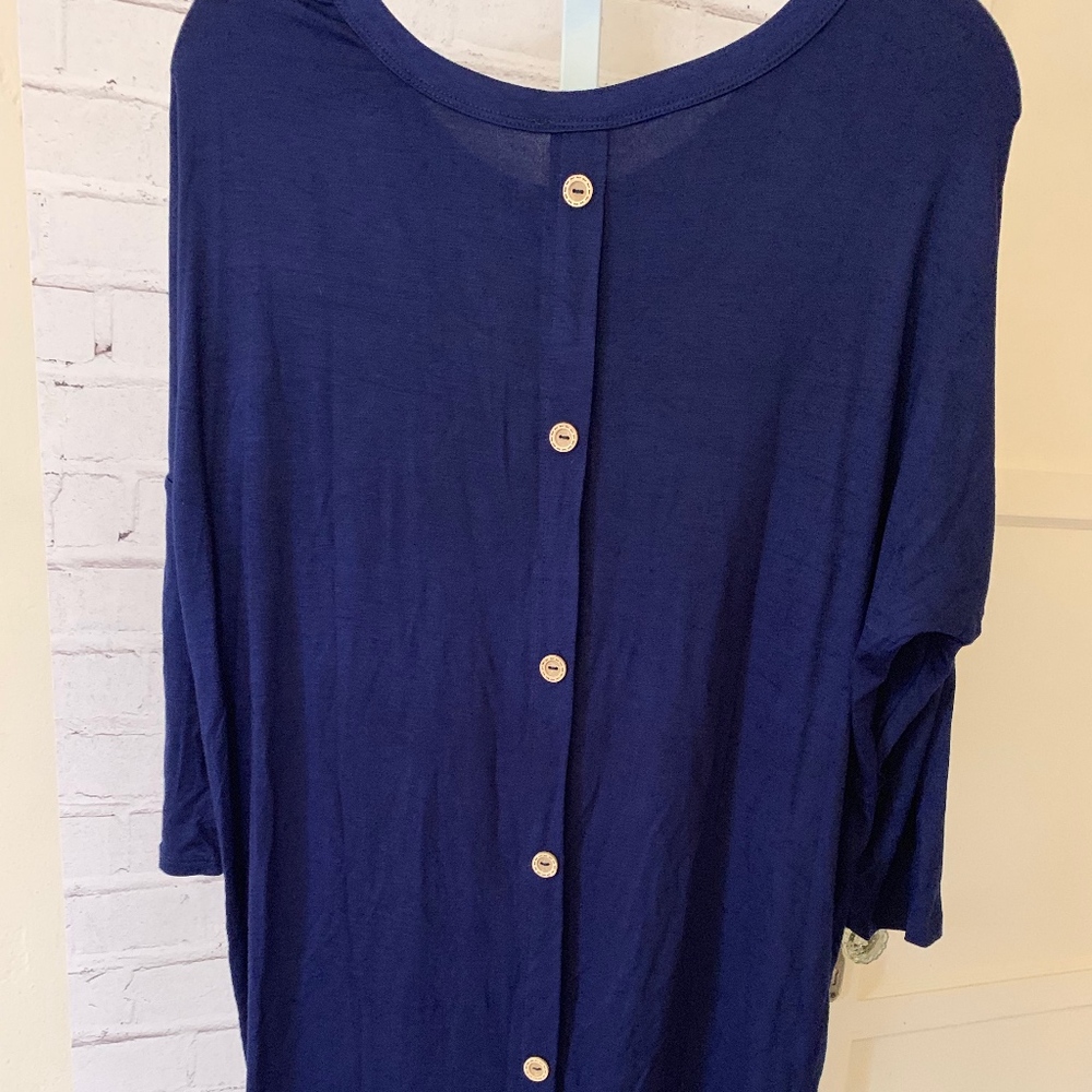 NWT Navy 3/4 Sleeve T-Shirt